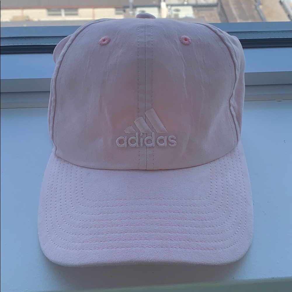LIGHT PINK SUEDE ADIDAS HAT